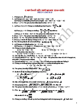 Chuyên đề Bồi dưỡng học sinh giỏi Toán 9